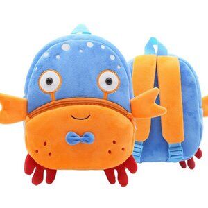 Cute Animal Plush Backpack for Toddlers Kids Gift Bag ( crab )